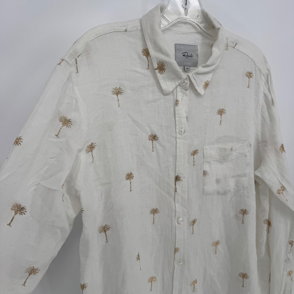 Rails Charli Golden Palms Linen Blend Button Up S… - image 8